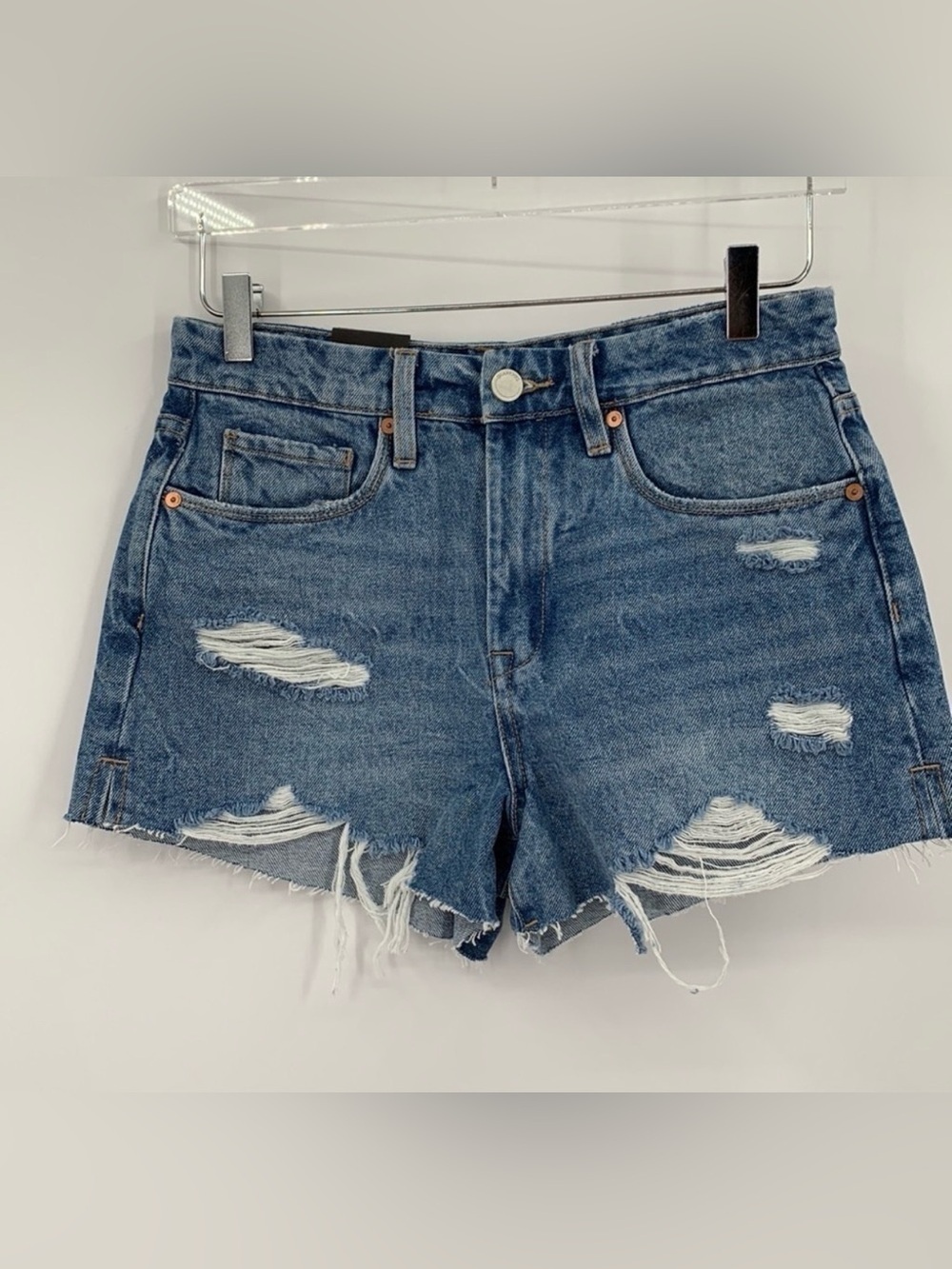 BlankNYC Barrow Vintage high-rise denim jean shorts cut-off distressed new 27